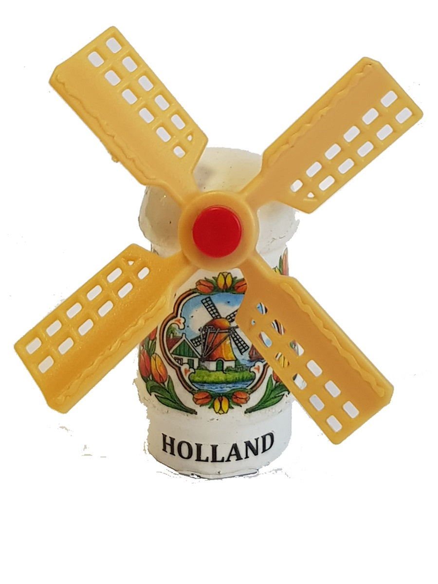 Painted wood Windmill Magnet