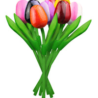 Small  wooden painted tulips