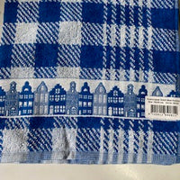 Hand Towel Houses Blue