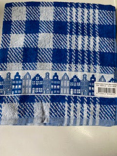 Hand Towel Houses Blue