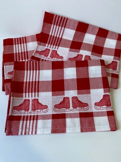 Tea Towel Skates Red