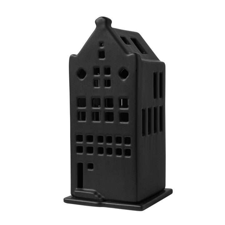 Tea Light House stepped Black