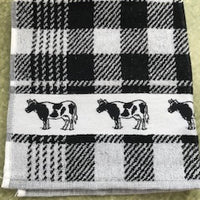 Hand Towel Cow Black