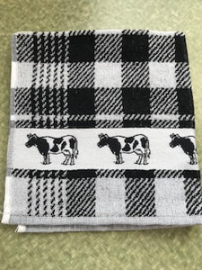 Hand Towel Cow Black