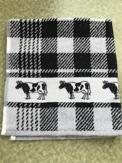 Hand Towel Cow Black