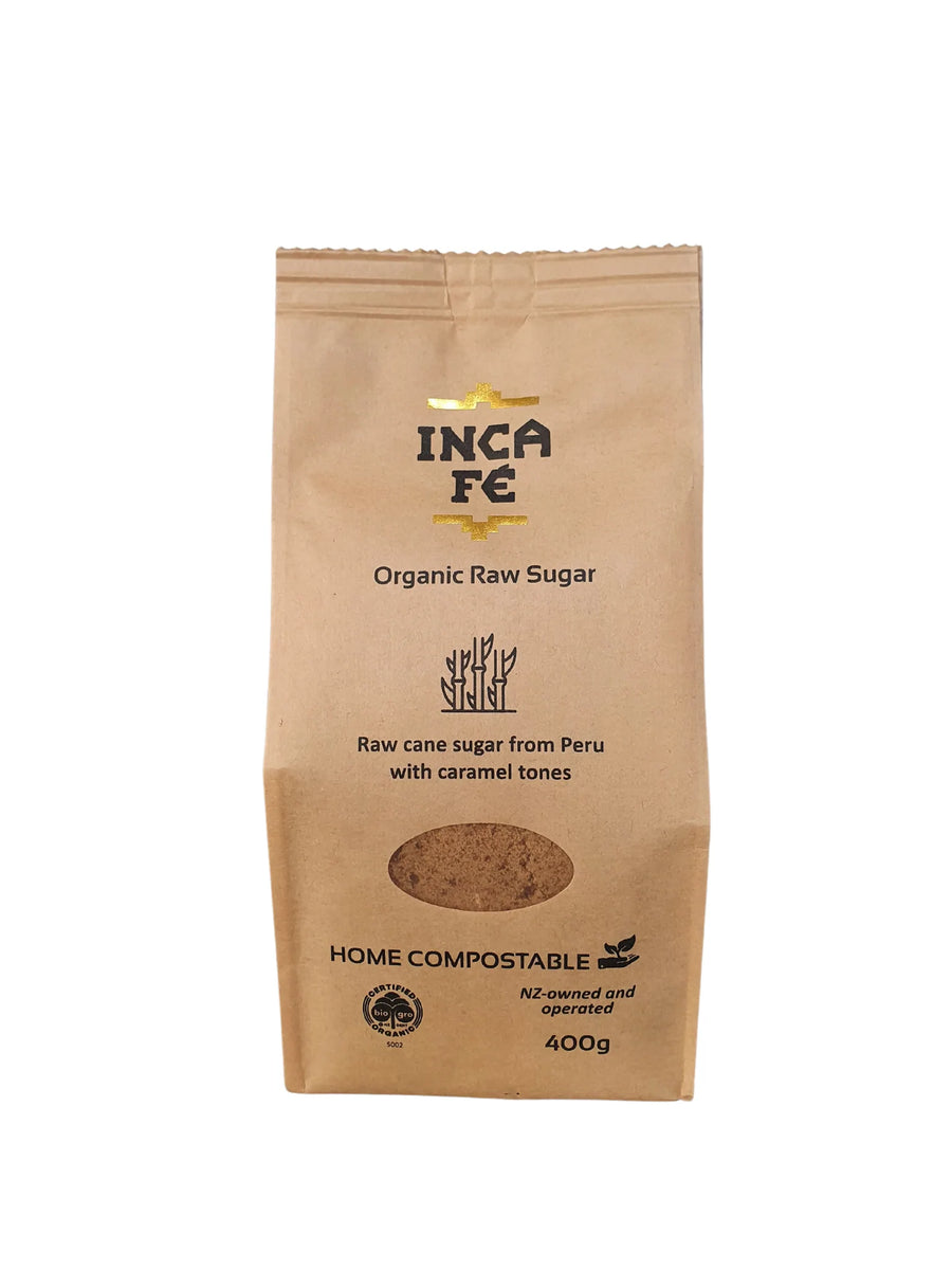 Inca fe Raw sugar 400gr Organic | De Molen Foxton